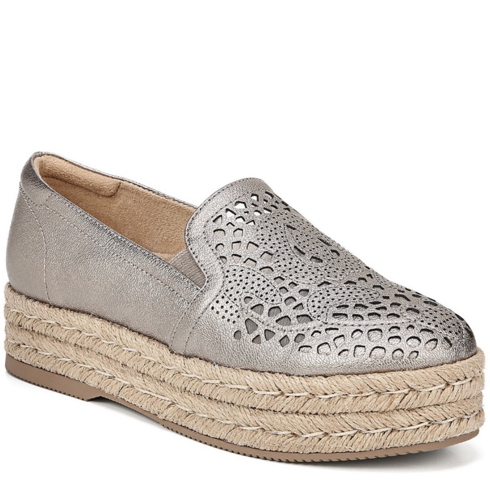 Naturalizer silvery bronze espadrille shoes size 11 wide